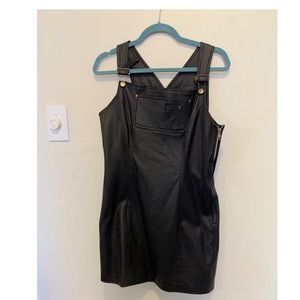 Real leather vintage overall jumper dress